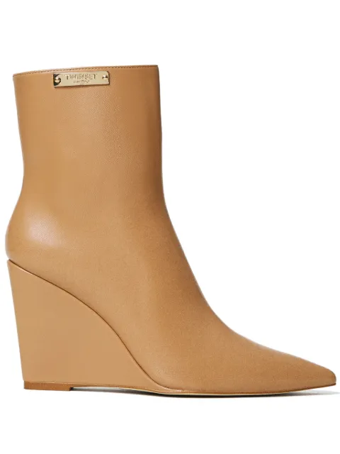 TWINSET 100mm logo-plaque ankle boots
