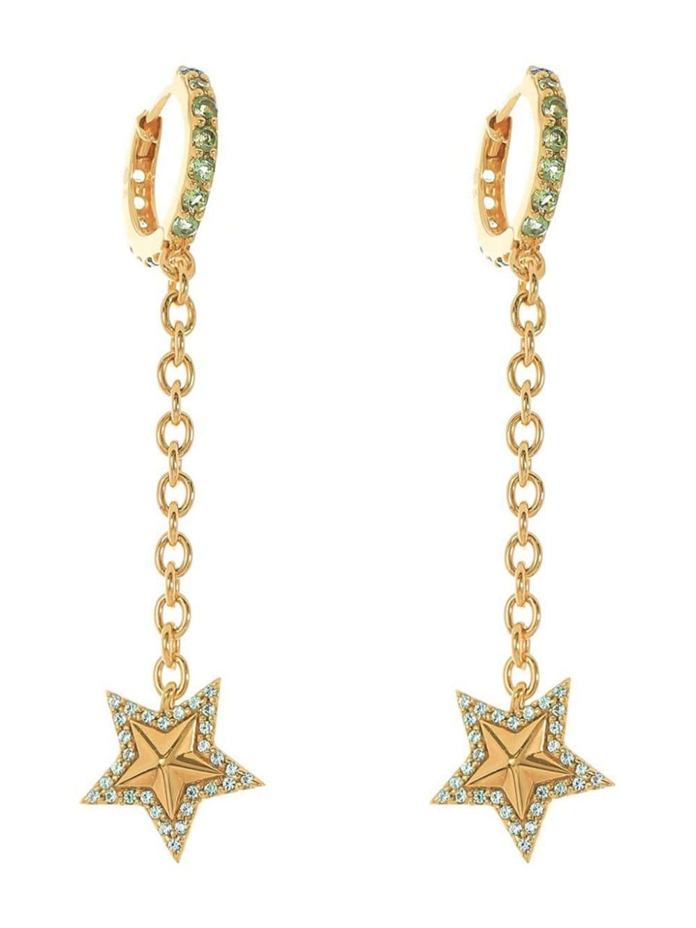 20kt yellow gold Star drop earrings