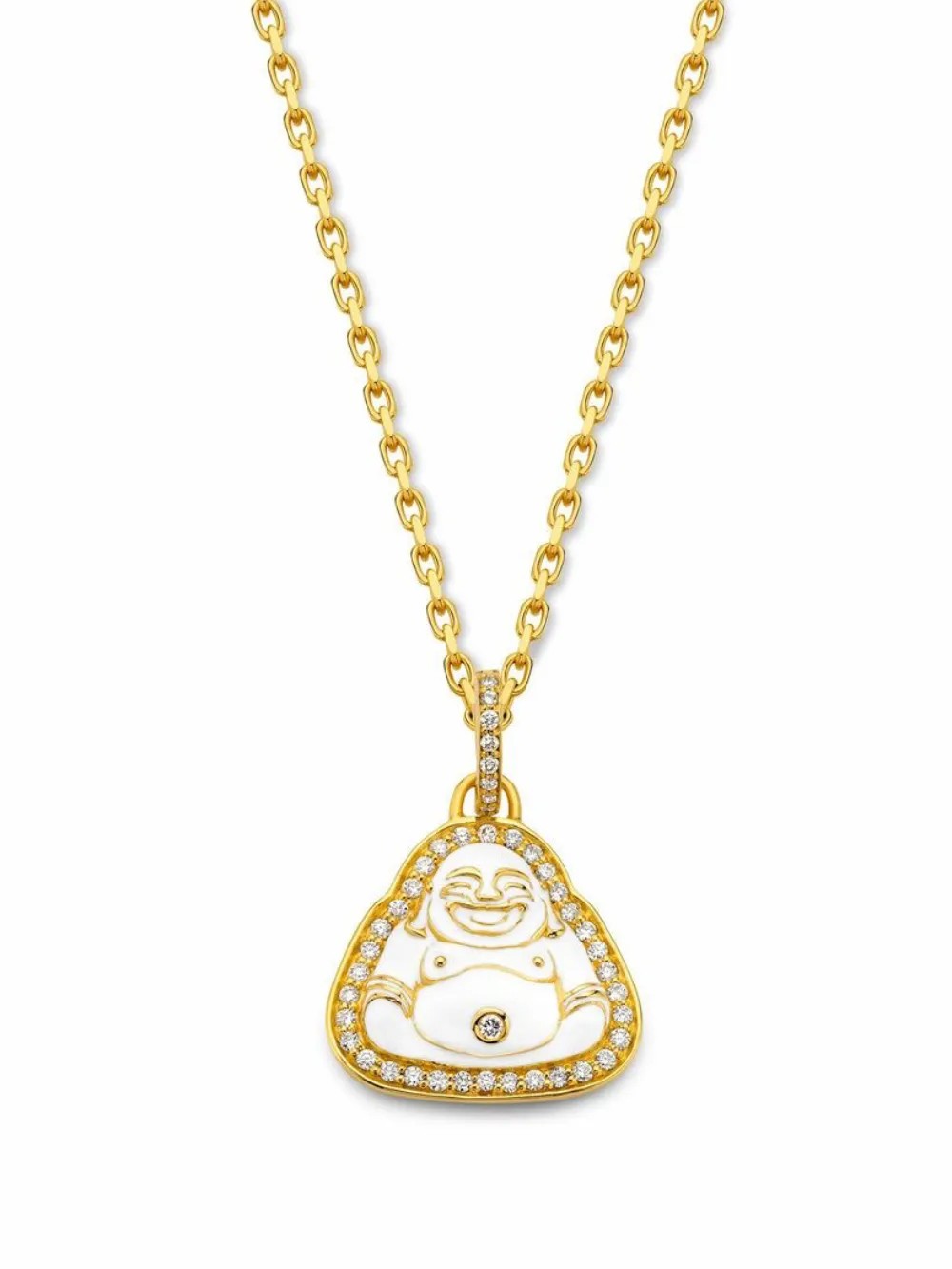 BUDDHA MAMA small Happy Buddha diamond pendant - Oro