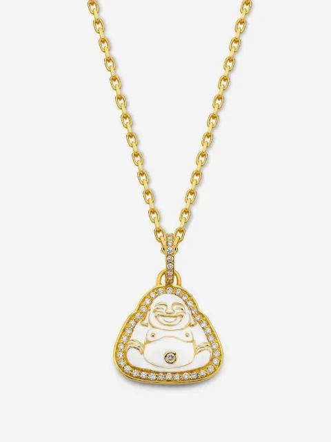 BUDDHA MAMA colgante Happy Buddha pequeño con diamante