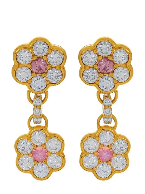 BUDDHA MAMA 20kt yellow gold Flower diamond earrings