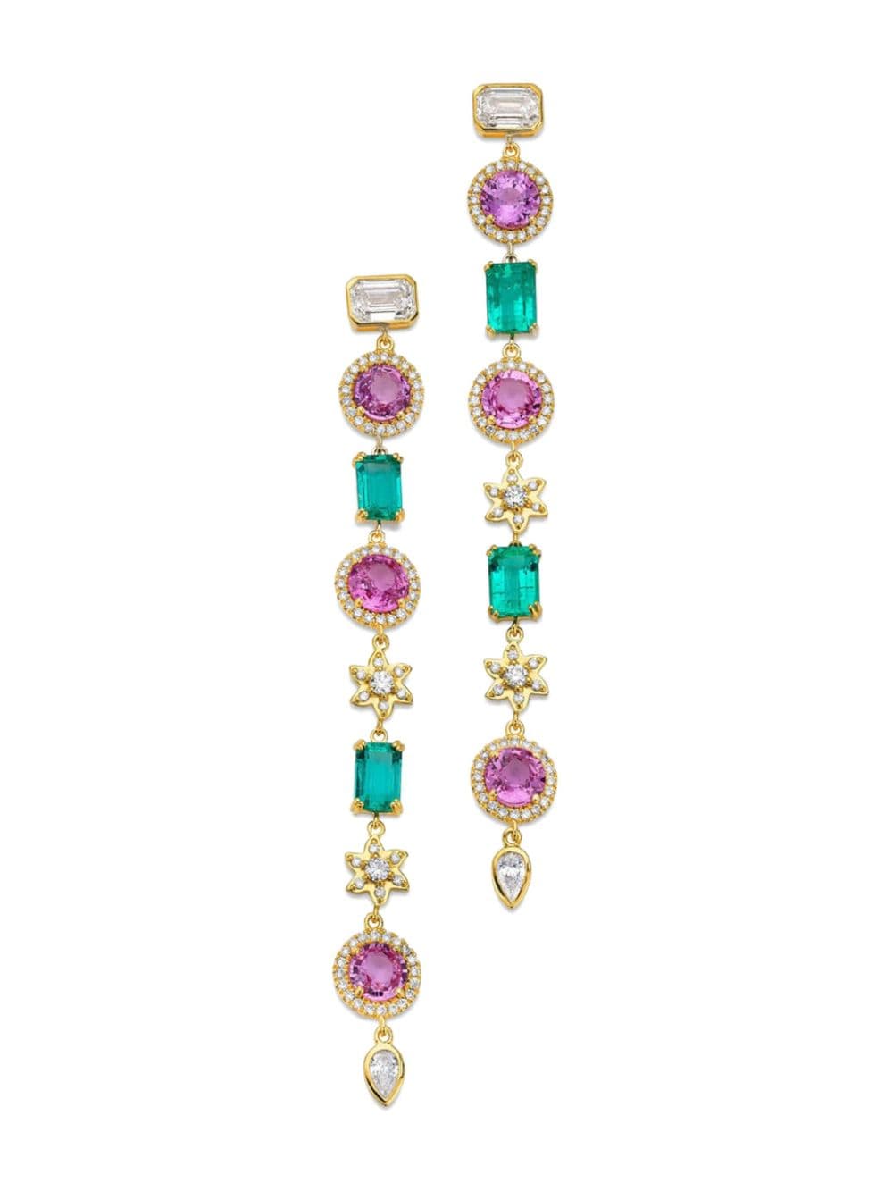 Shop Buddha Mama 20kt Yellow Gold Multi-stone Earrings