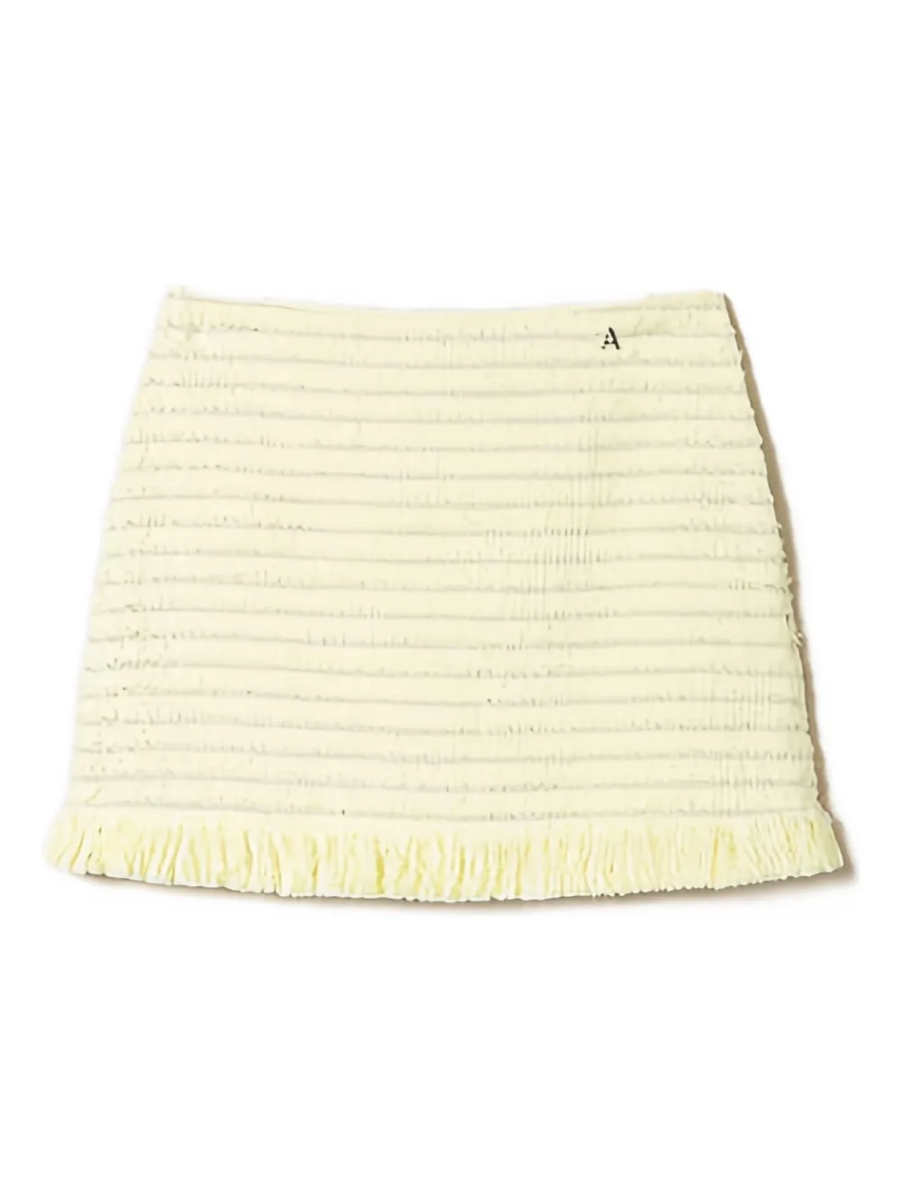 Twinset Bouclé Fringed Mini Skirt In Yellow
