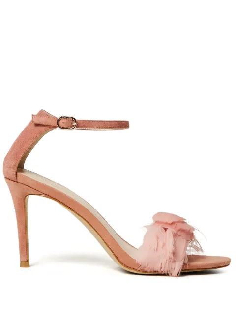 TWINSET 90mm feather-detail sandals