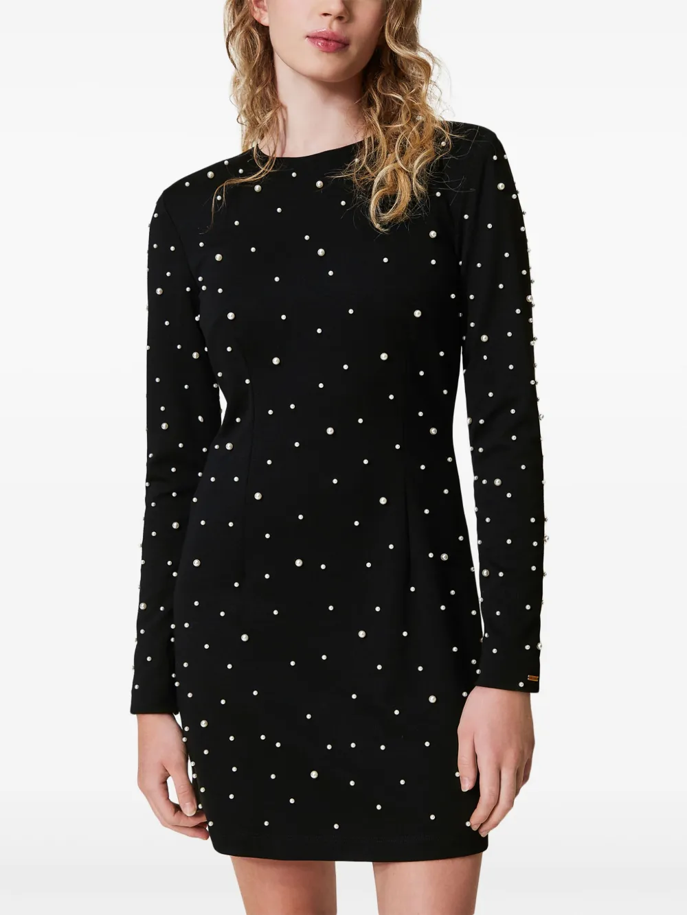 TWINSET Mini-jurk met pareldetails Zwart