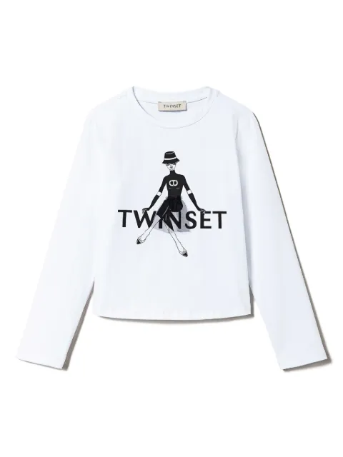 TWINSET Kids glitter logo-print t-shirt 