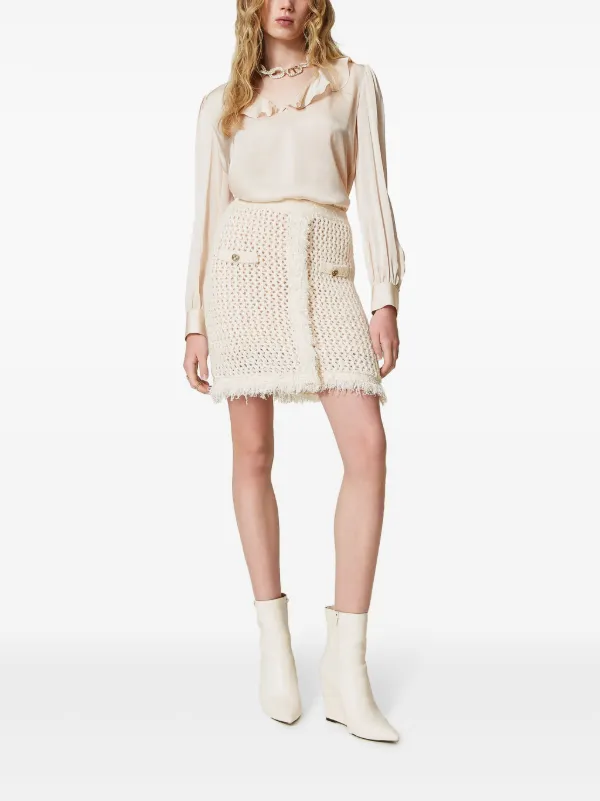 TWINSET メッシュニット スカート | ホワイト | FARFETCH JP