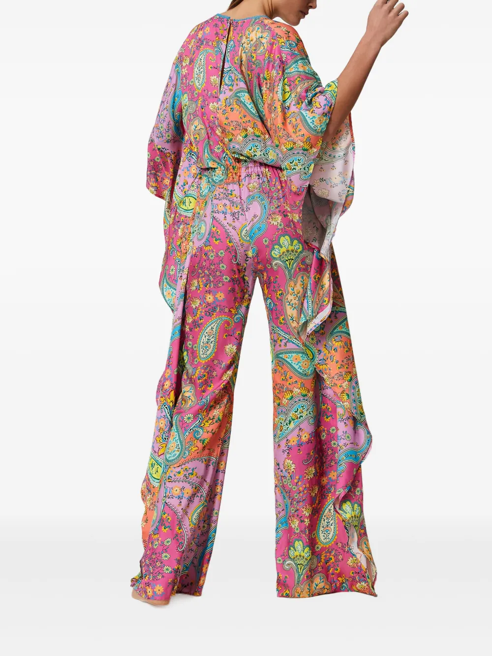 TWINSET Jumpsuit met paisley-print en ruches Roze