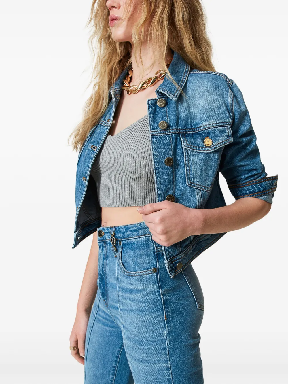 TWINSET Denim jack Blauw