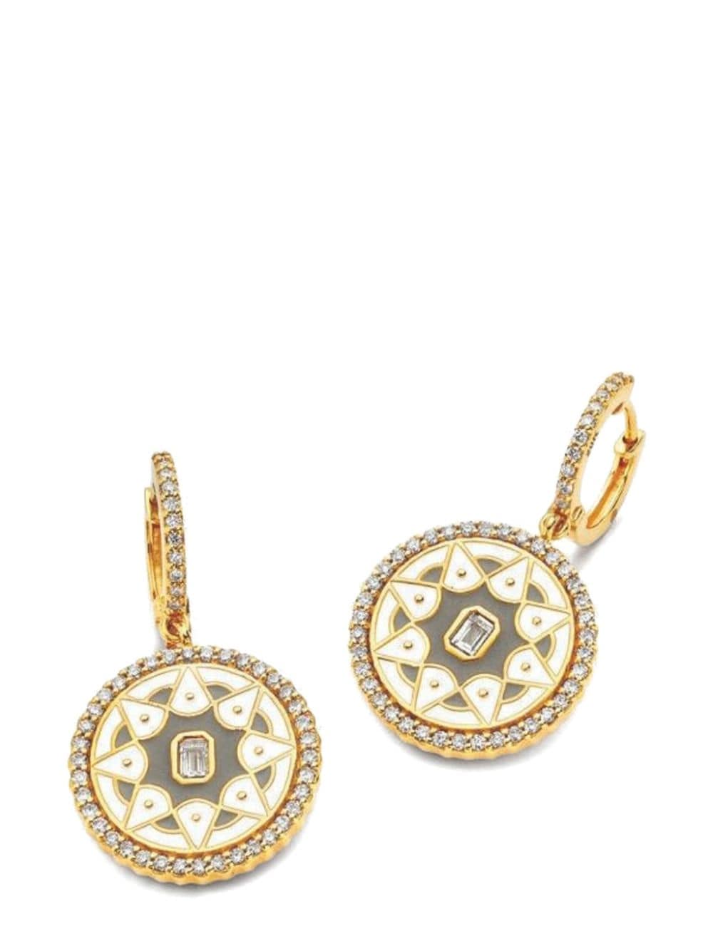 Shop Buddha Mama 20kt Yellow Gold Mandala Earrings In 金色