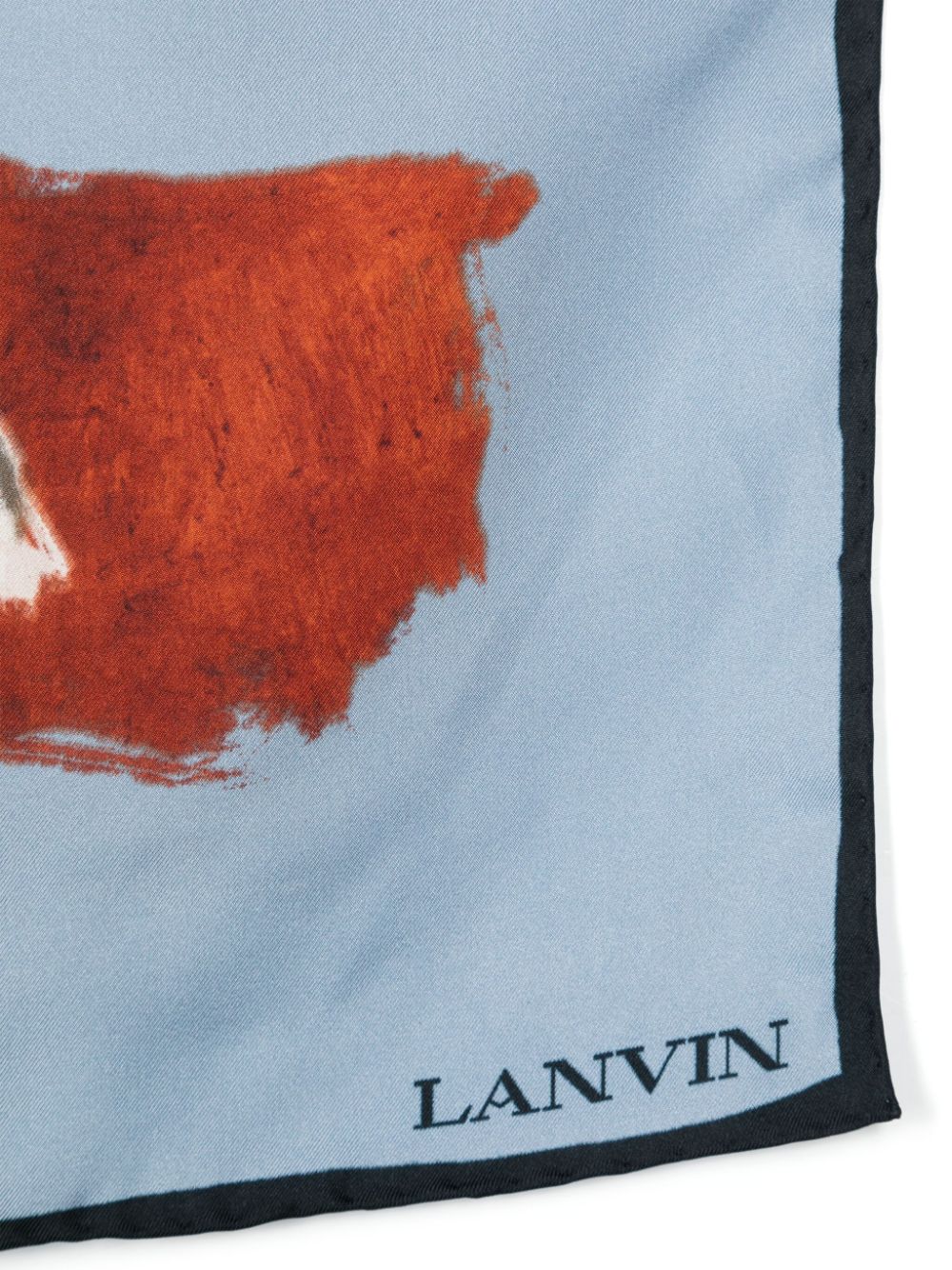 Shop Lanvin Logo-print Scarf In Blue