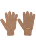 Moschino logo-lettering gloves - Neutrals