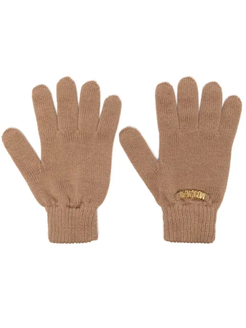 Moschino logo-lettering gloves