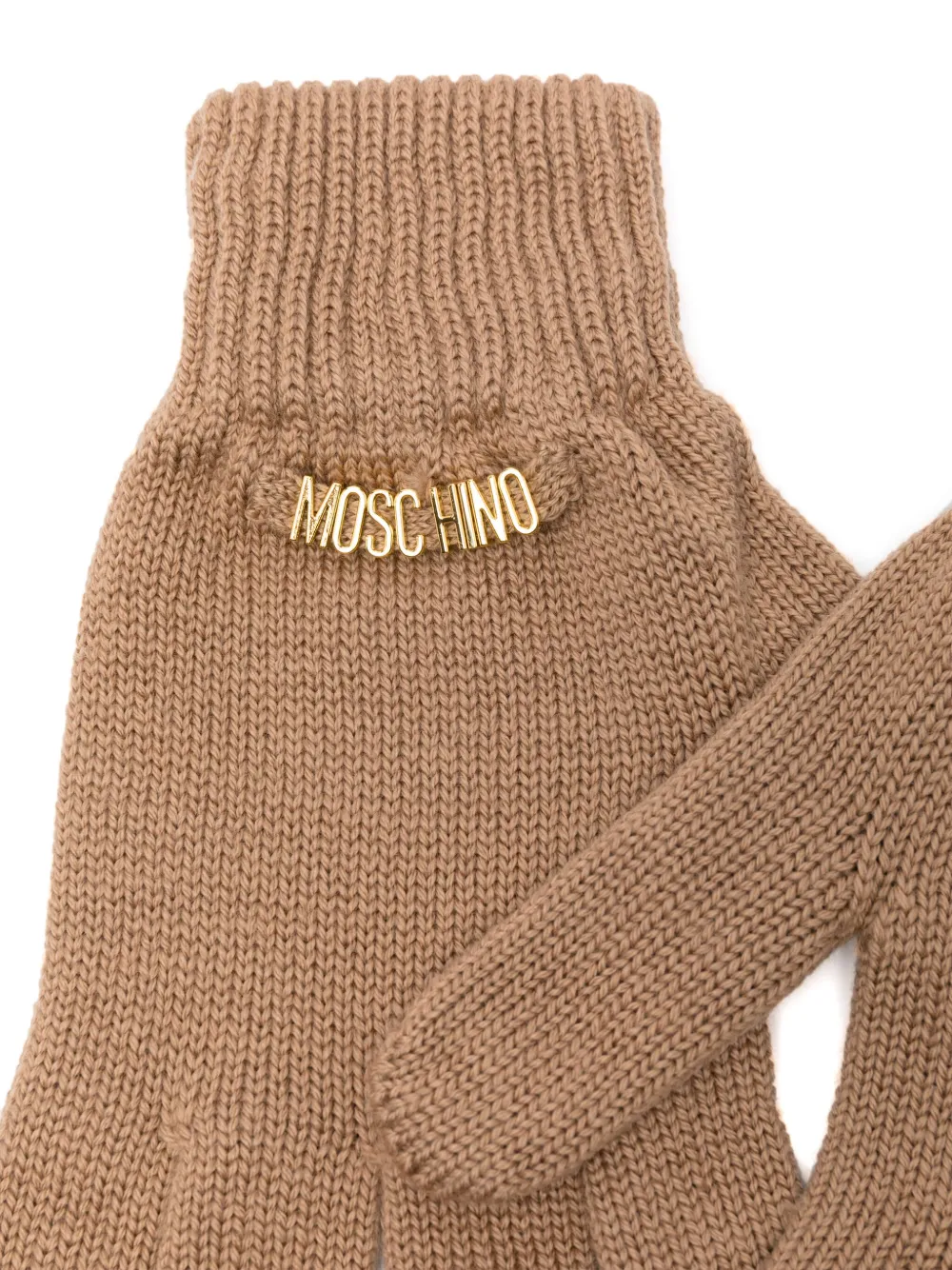 Moschino Handschoenen met logo - Beige