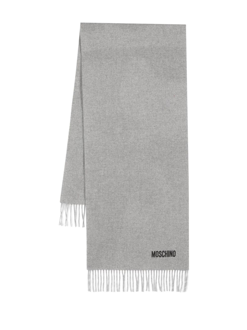 Shop Moschino Fringed Scarf In Grau