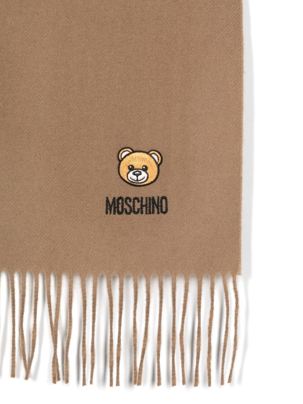 Moschino Sjaal met teddybeerpatch - Bruin