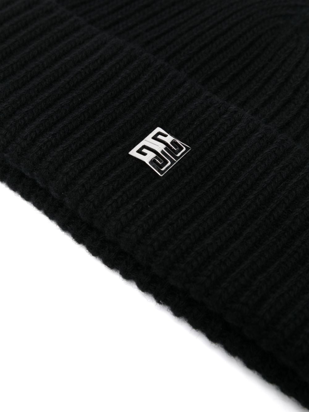 Shop Givenchy Ribbed-knit Beanie Hat In 黑色