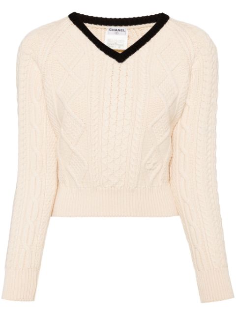 HOT SALE CHANEL 1996 v-neck sweater Women