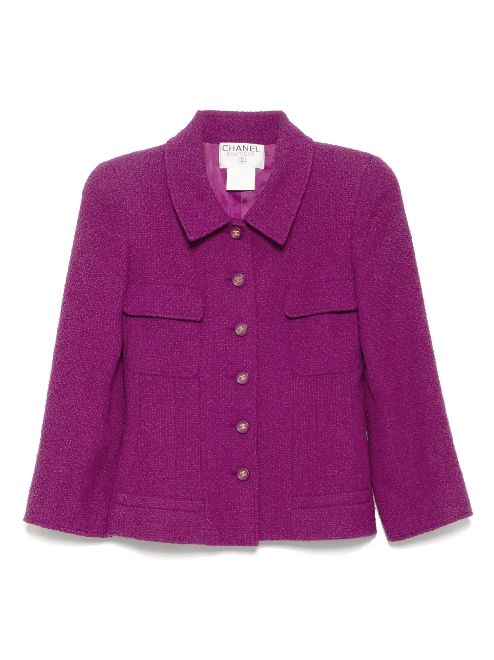 Pre-owned Chanel 1995 Single Breasted Jacket In Purple
