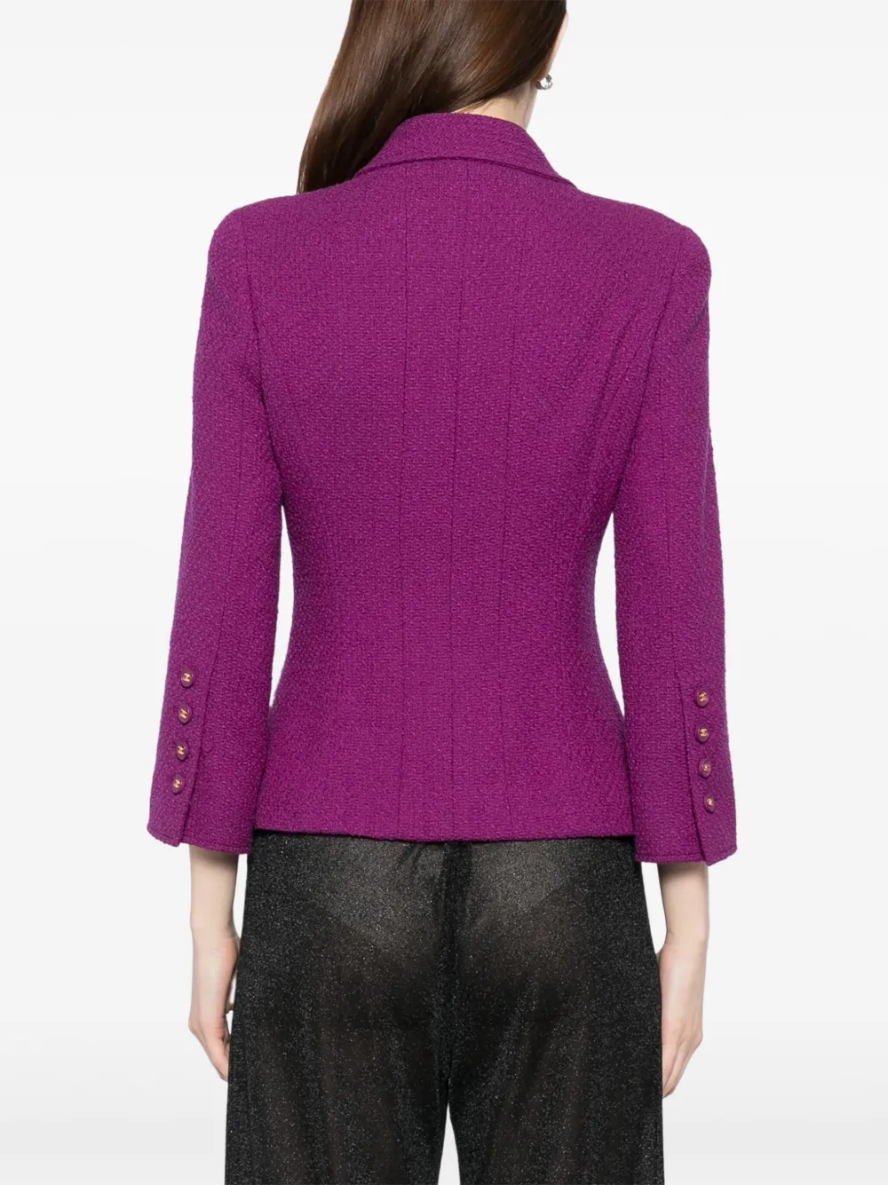 Pre-owned Chanel 1995 Single Breasted Jacket In Purple