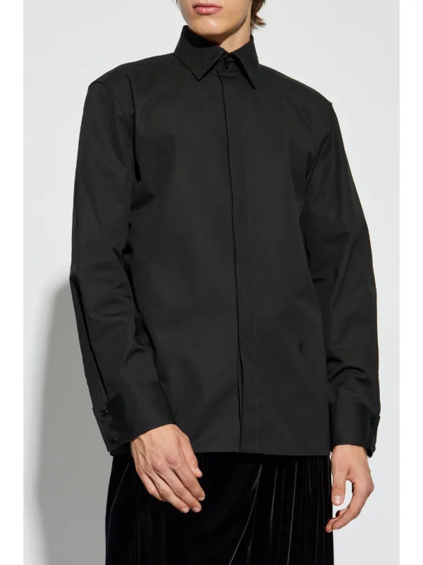 Saint Laurent Cotton Poplin Shirt | Black | FARFETCH Saint Laurent Cotton Poplin Shirt | Black | FARFETCH