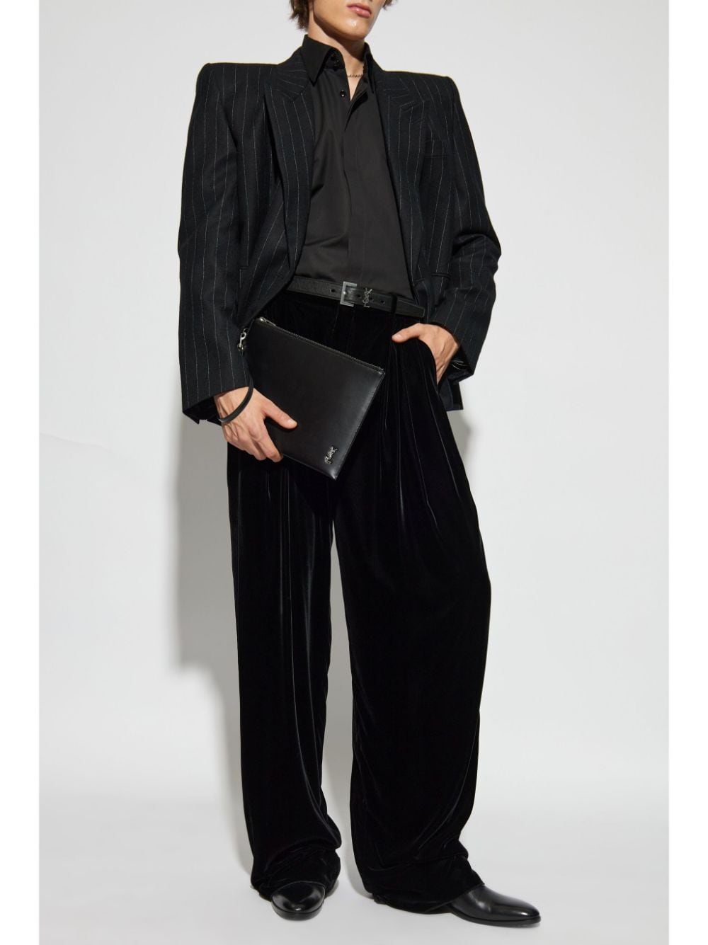 Shop Saint Laurent Cotton Poplin Shirt In Black