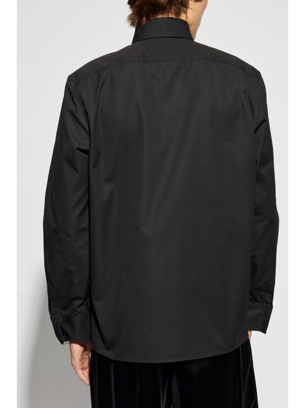 Shop Saint Laurent Cotton Poplin Shirt In Black