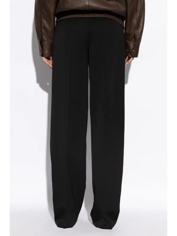 【関税&送料込】Saint Laurent Wide-Leg Grain De Poudre Trous Saint Laurent grain-de-poudre Trousers | Black | FARFETCH