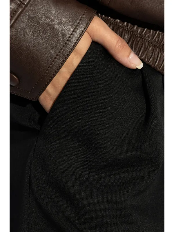 Saint Laurent Grain De Poudre Wool Trousers | Black | FARFETCH