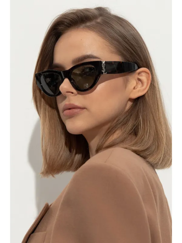 Saint Laurent Eyewear cat eye sunglasses women Acetate One Size Brown