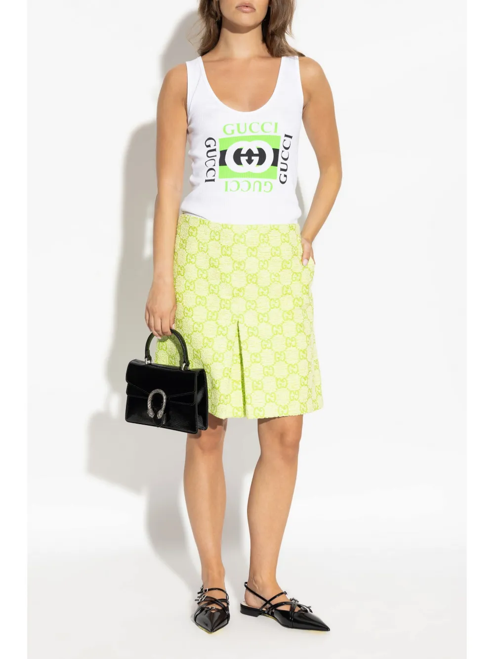 Gucci Interlocking G-print cotton tank top - Wit