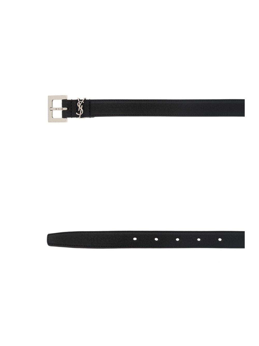 Shop Saint Laurent Cassandre Loop Belt In Black