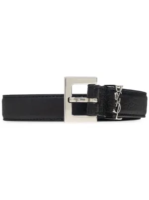 【Saint Laurent】ロゴ プレート ベルト Saint Laurent ロゴプレート ベルト | ブラック | FARFETCH JP