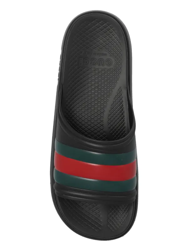 Gucci Web stripe Slides Black FARFETCH PL