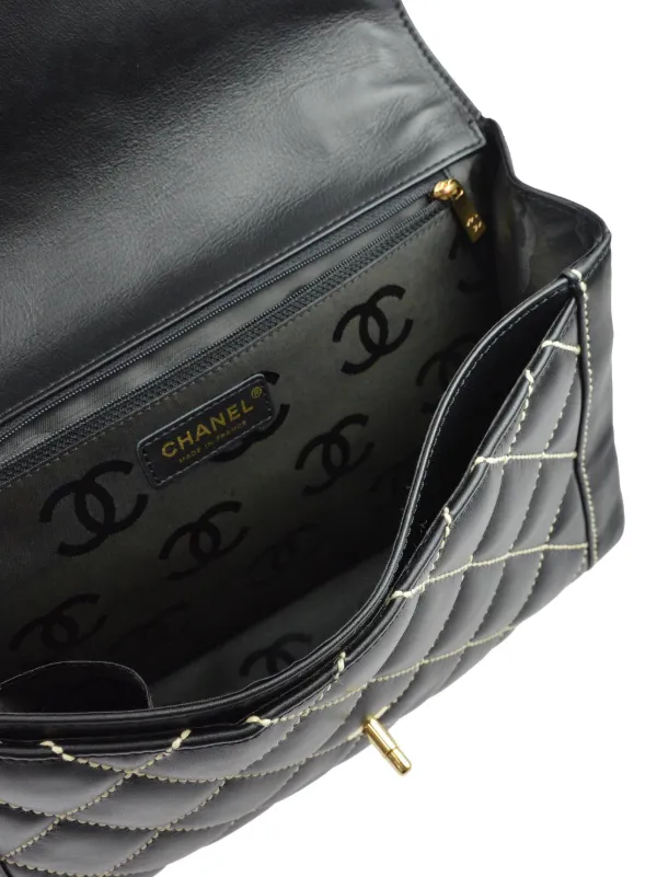 CHANEL Pre-Owned 2005 Wild Stitch Flap Handbag | Black | FARFETCH
