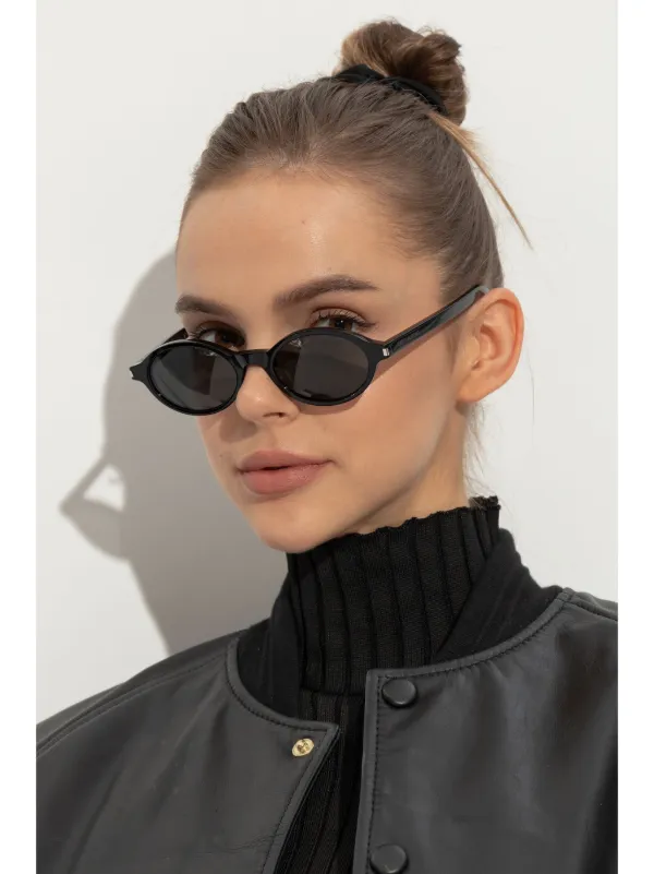 Saint Laurent Eyewear Tinted oval-framed Sunglasses | Black