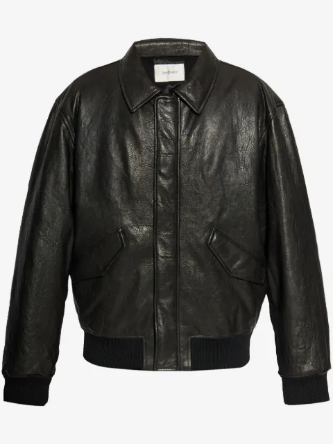 Saint Laurent leather bomber jacket 