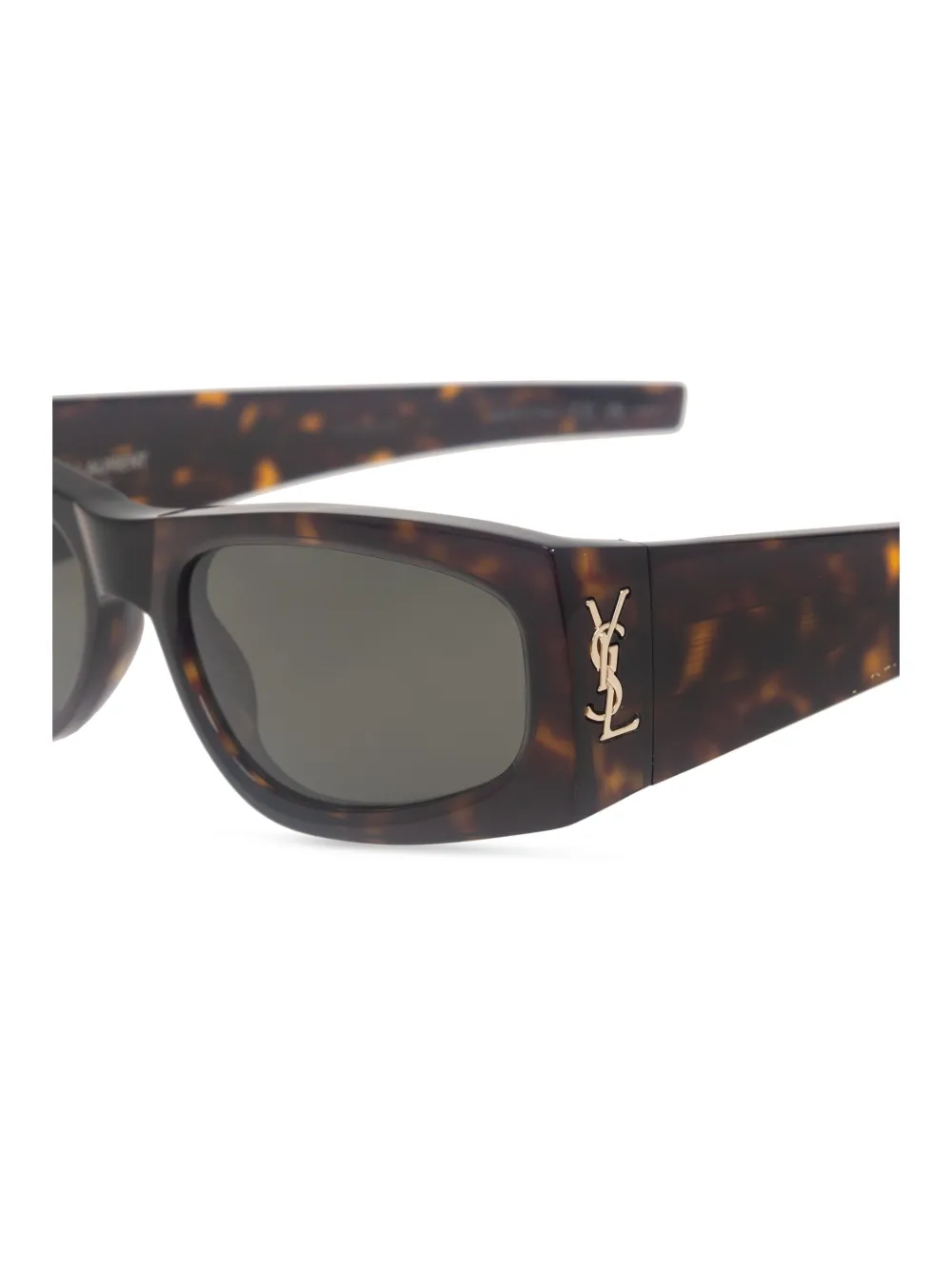 Saint Laurent Eyewear Zonnebril met rechthoekig montuur Bruin