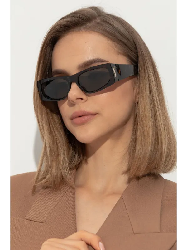 Saint Laurent ブラウン スクエアサングラス Saint Laurent Eyewear スクエアフレーム サングラス | ブラウン