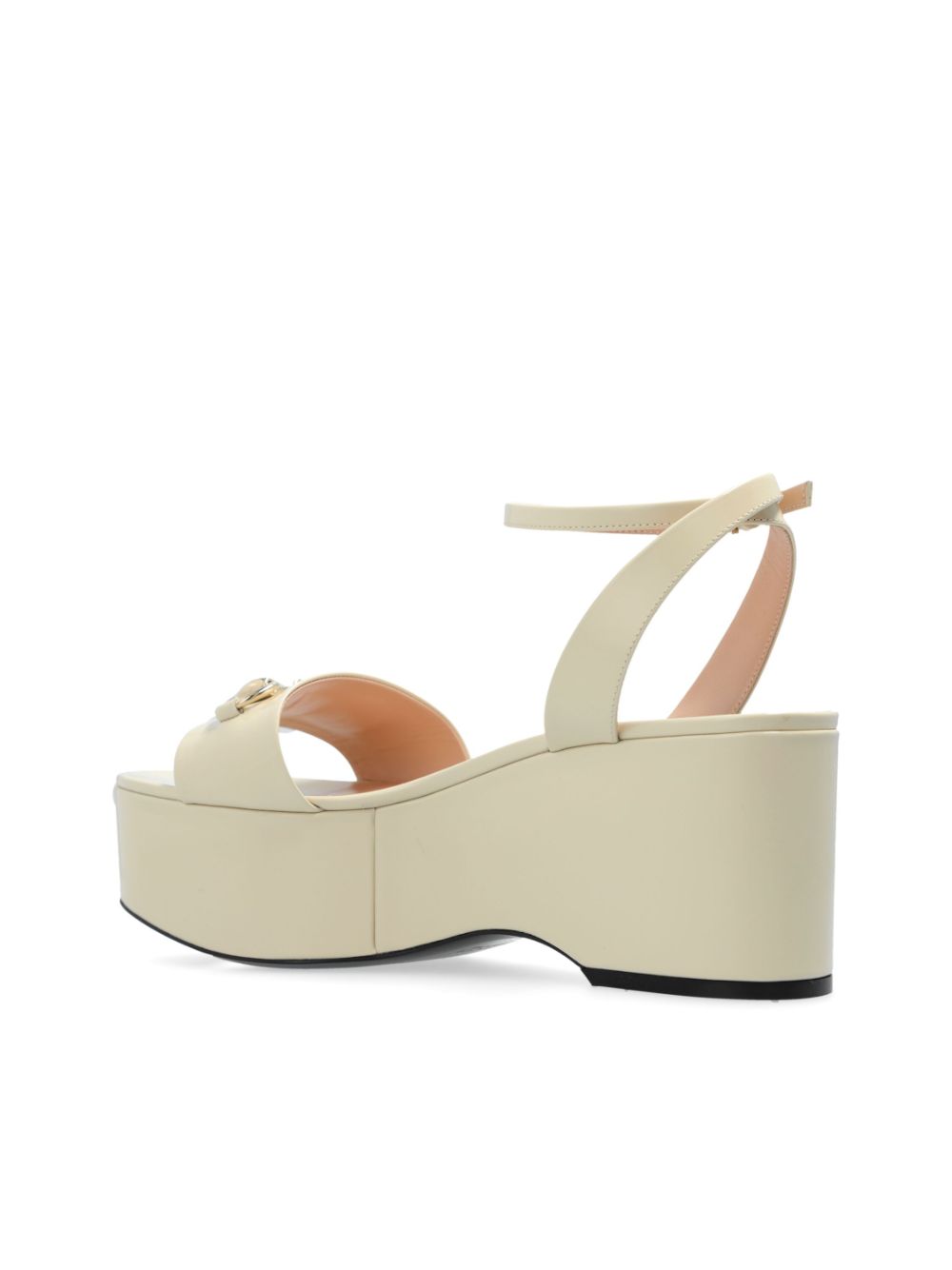 Gucci 75mm horsebit platform sandals White