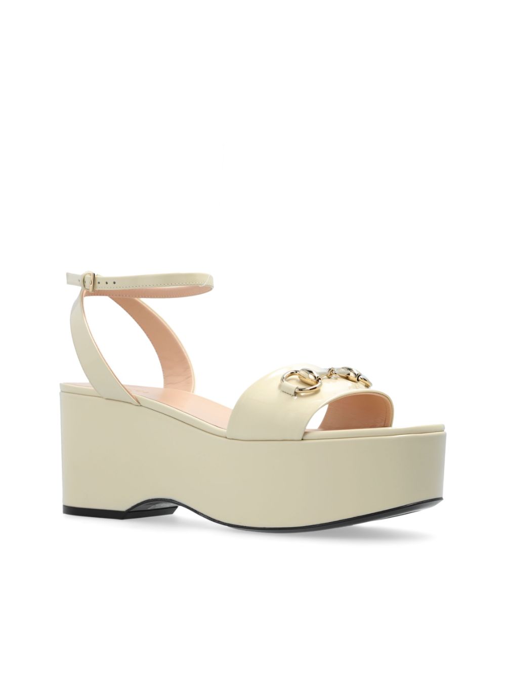 Gucci 75mm horsebit platform sandals White