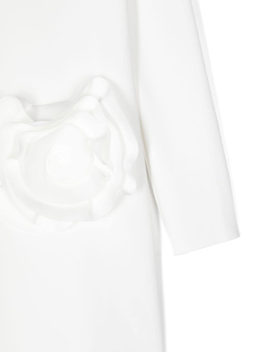 Shop Il Gufo Floral-appliqué Dress In White