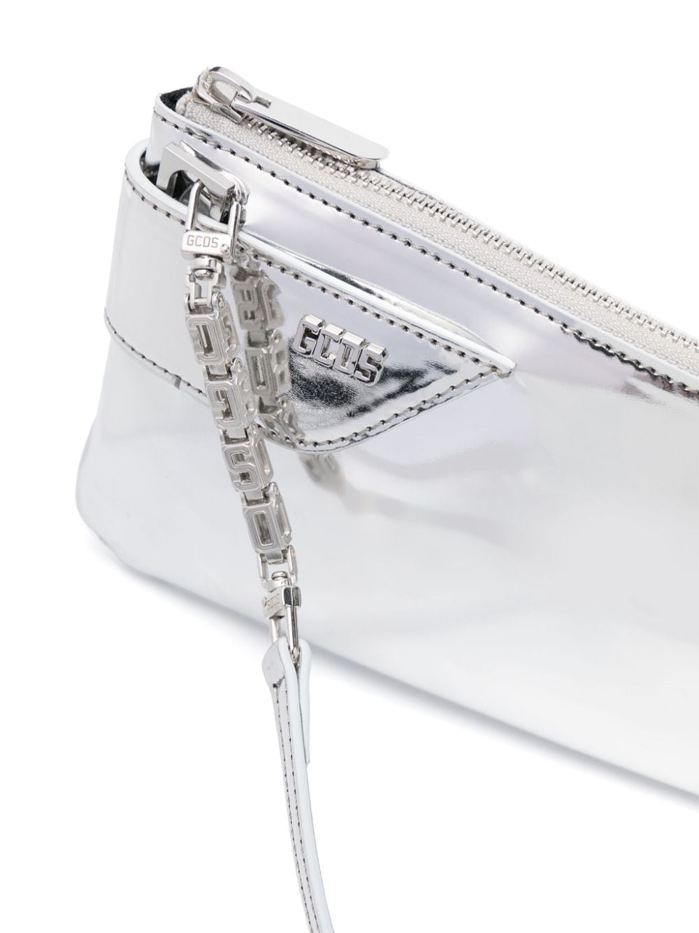 Shop Gcds Comma Notte Shoulder Bag In Silver