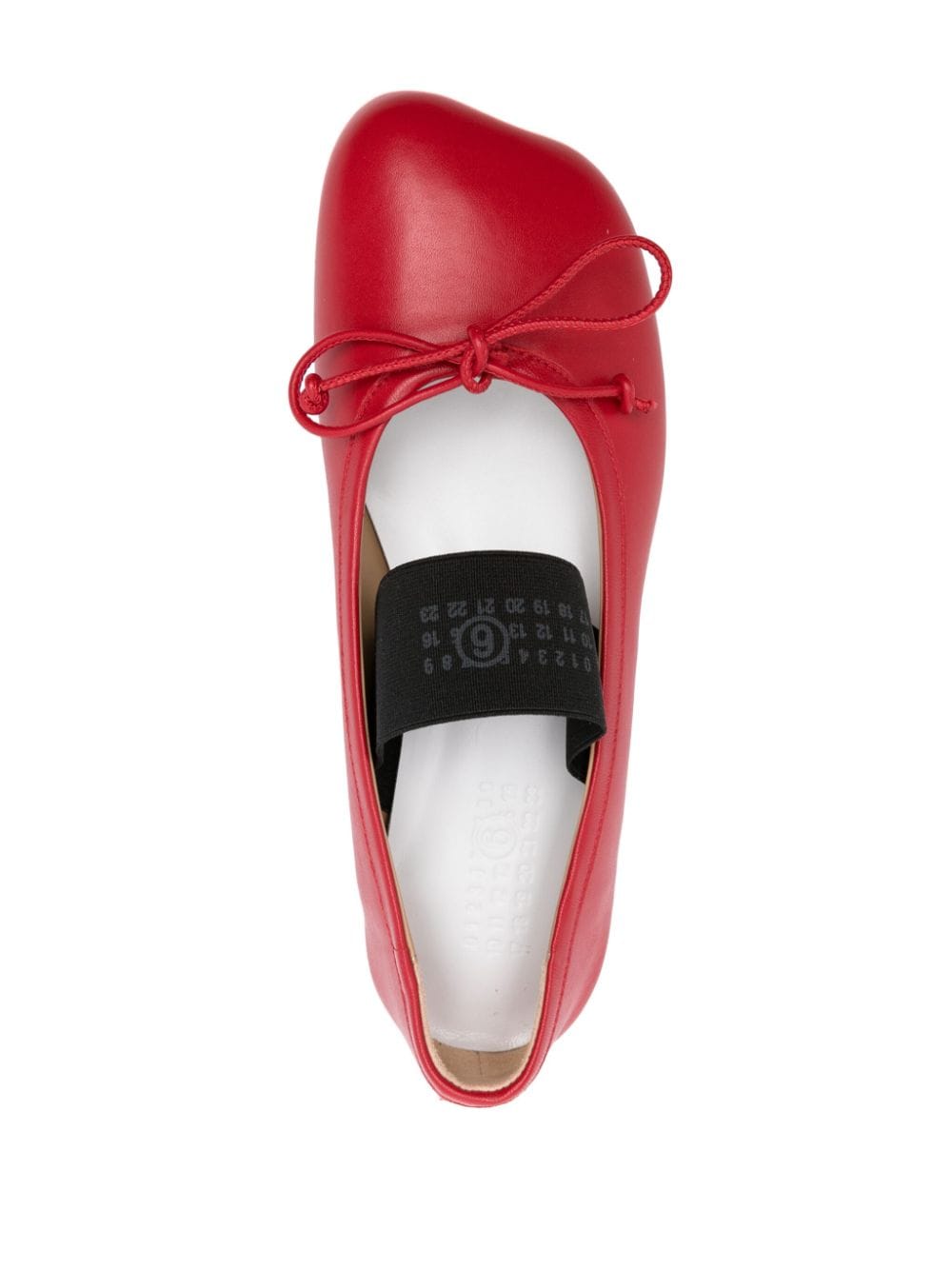 Shop Mm6 Maison Margiela Logo-print Ballet Flats In Red