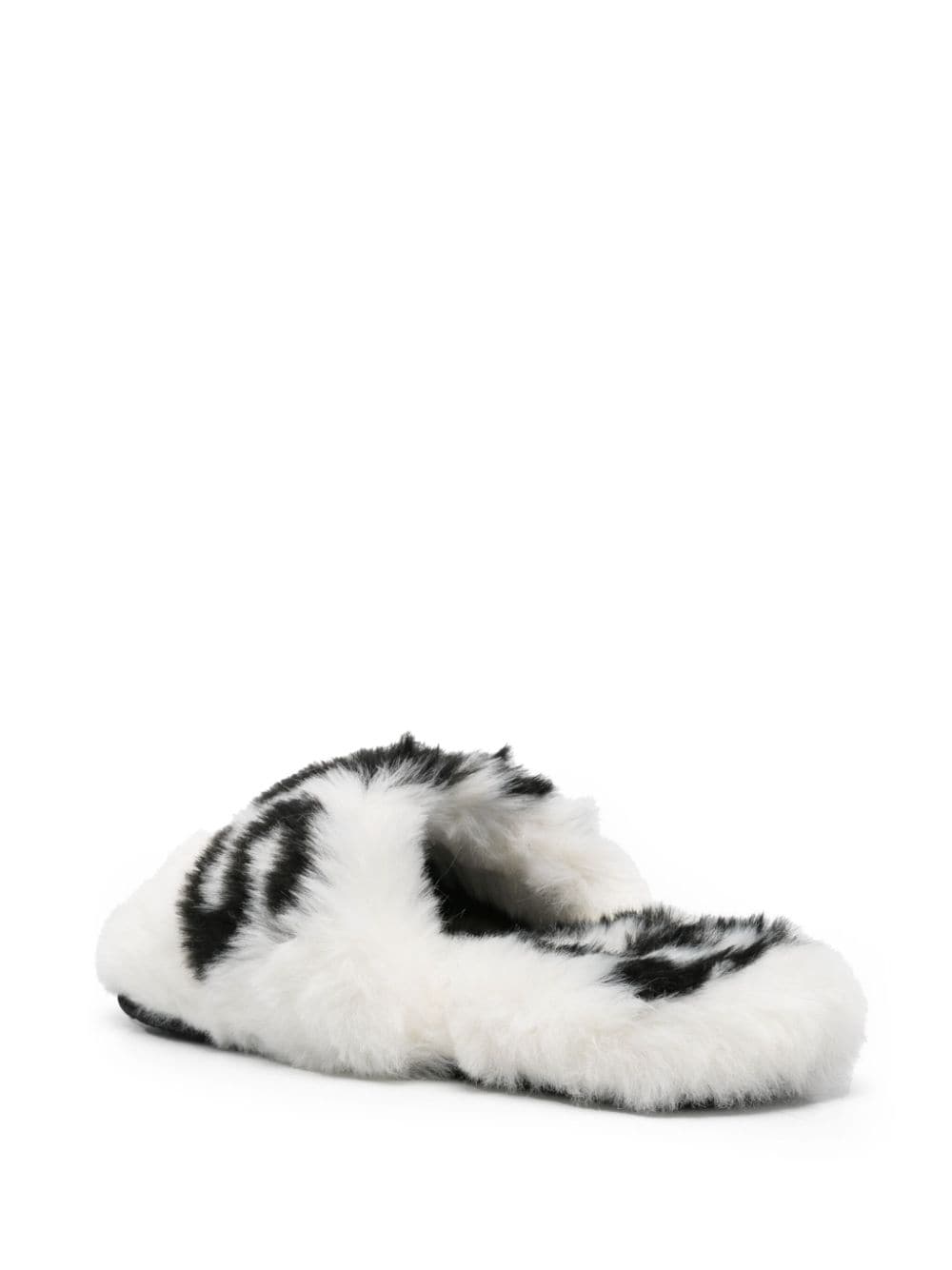 Shop Gcds Faux-fur Slippers In White