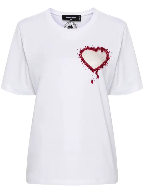 DSQUARED2 Crystal Heart Easy T-shirt Women