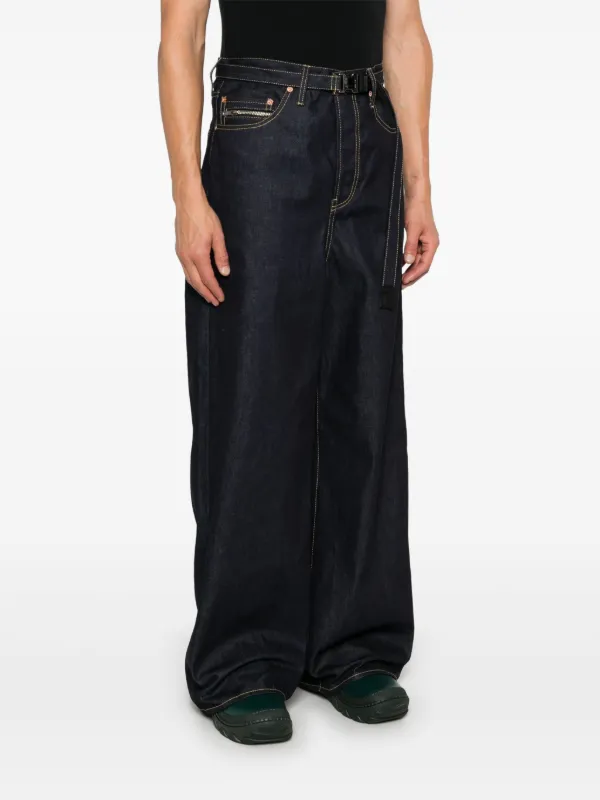 Sacai ワイドジーンズ | ブルー | FARFETCH JP
