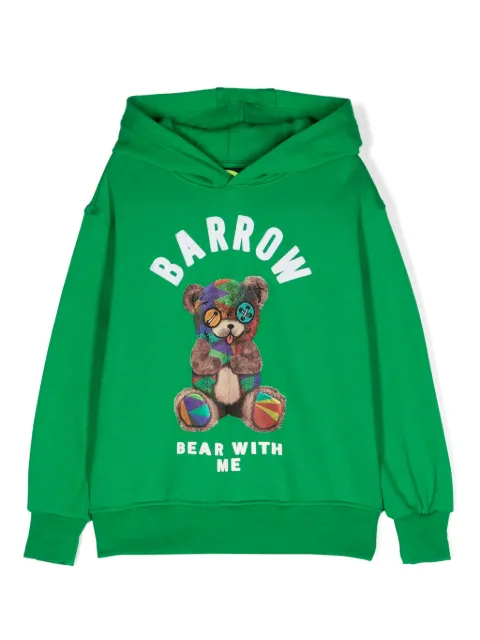 Barrow kids flocked-logo hoodie