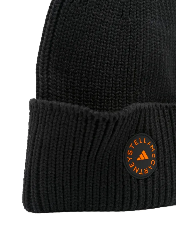 Adidas By Stella McCartney logo-patch Beanie | Black Adidas By Stella McCartney logo-patch Beanie | Black