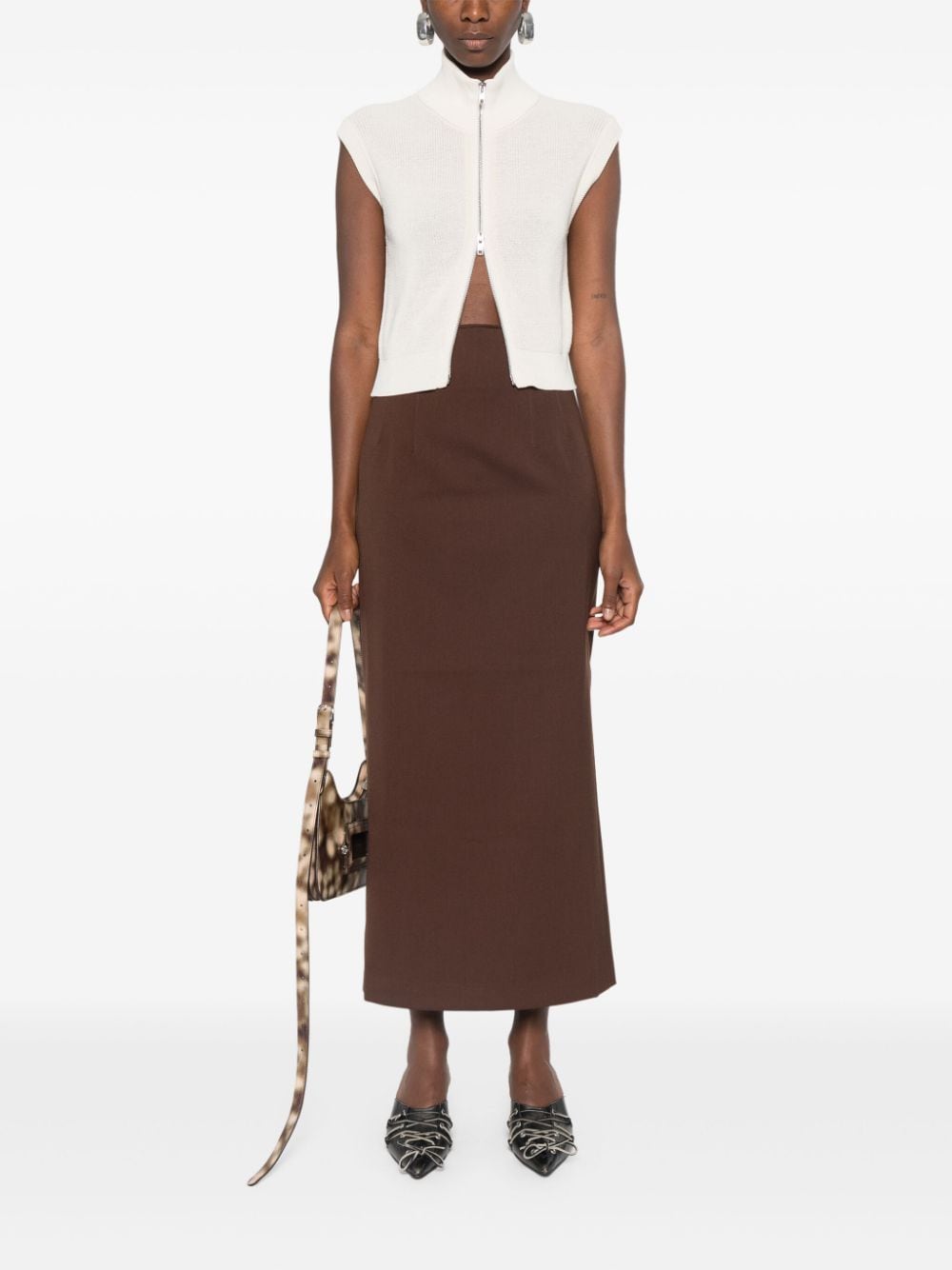 Shop The Andamane Shelby Maxi Skirt In Brown